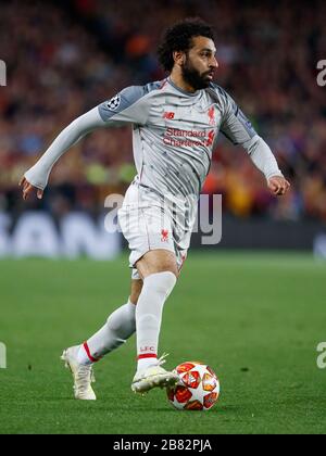 Mohamed Salah during the first leg of the Champions League quarter