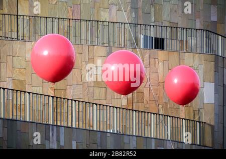 Display of Red Balloons Outside the Grand Theatre de Provence Aix-en-Provence Provence France Stock Photo