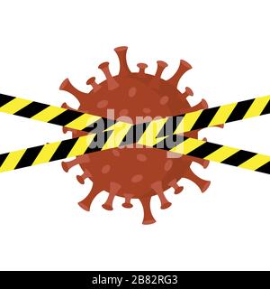 virus hazard zone with warning tape vector illustration EPS10 Stock Vector