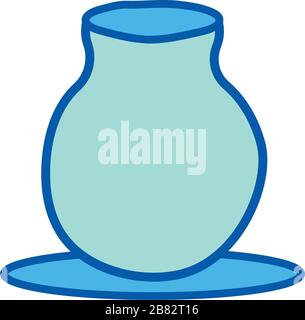 Isolated porcelain jar line and fill style icon vector design Stock Vector