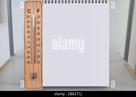 Window Desk Calendar with Thermometer