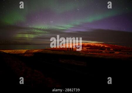 Northern lights 3 amigos Stock Photo