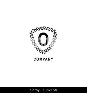 Letter O alphabetic logo deisgn template.  Geometric shield sign illustration. Insurance company logo concept  isolated on white background. Stock Vector