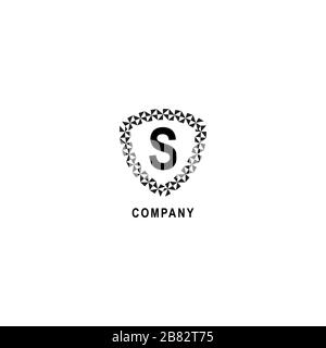 Letter S alphabetic logo deisgn template. Geometric shield sign illustration. Insurance company logo concept  isolated on white background. Stock Vector