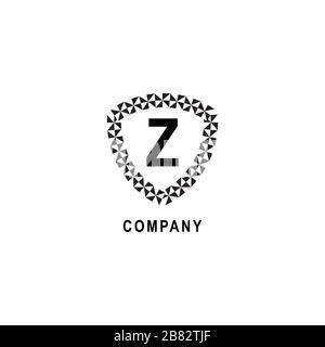 Letter Z alphabetic logo deisgn template isolated on white background. Insurance company logo concept. Geometric shield sign illustration Stock Vector