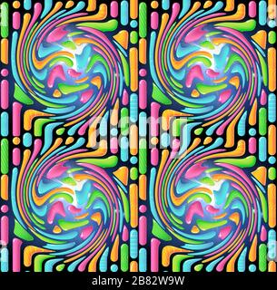 seamless doodle vertical stripes on black background Stock Photo