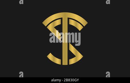 TS, ST Letter Logo Design with Creative Modern Trendy Typography and monogram logo. Stock Vector