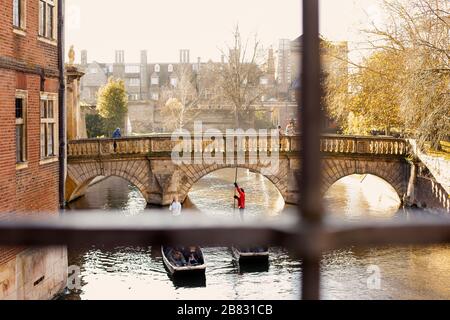 Punting on River Cam, Cambridge, England, United Kingdom