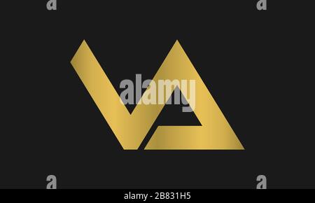 V, A, VA, AV Letter Logo Design with Creative Modern Trendy Typography and monogram logo. Stock Vector