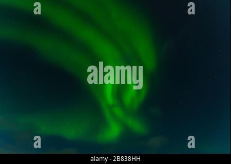 The dancing aurora borealis outside of Vik, Iceland. Stock Photo