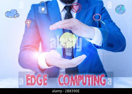 Handwriting text writing Edge Computing. Conceptual photo practice of processing data near the edge of your network Stock Photo