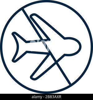 Stop flights. Not travel while sick. Vector sign illustration Stock ...