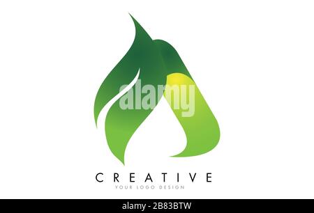 Letter M with eco leaf concept design vector illustration Stock Vector ...