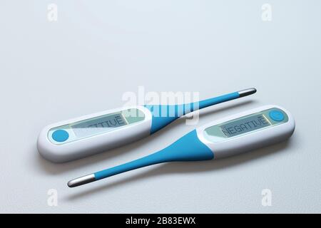 https://l450v.alamy.com/450v/2b83ewx/digital-thermometers-reading-back-positive-and-negative-results-on-a-lcd-display-pictured-in-a-clean-and-sterile-lab-like-environment-2b83ewx.jpg