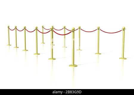 3D VIP section entrance, white background Stock Photo