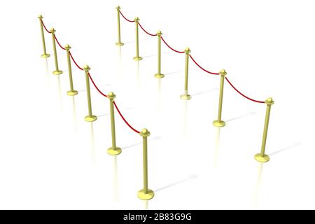 3D VIP section entrance, white background Stock Photo