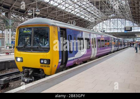 Northern Trains Class 323 electric multiple-unit train at Piccadilly Station, Manchester, England Stock Photo