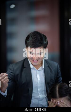 smart businessman in black suit, business success concept Stock Photo