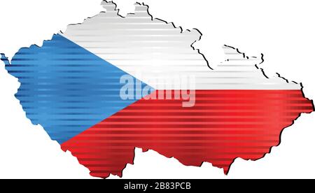 Shiny Grunge map of the Czech Republic - Illustration,  Three Dimensional Map of Czech Republic Stock Vector