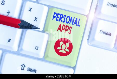 Handwriting text Personal Apps. Conceptual photo App for secure password less validation to online services Stock Photo