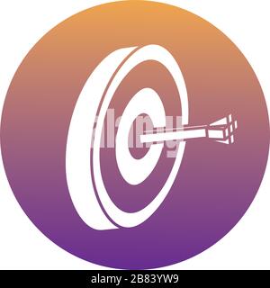 target arrow block style icon Stock Vector