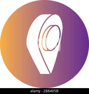 pin pointer location block style icon Stock Vector
