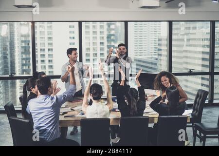Business Team Success Achievement Arm Raised Concept Stock Photo