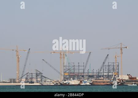 A view of construction of Ras Bu Aboud Stadium for FIFA 2022 in Doha, Qatar Stock Photo