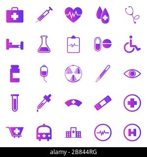 Medical gradient icons on white background, stock vector Stock Vector