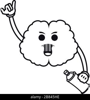 brain with spray paint bottle comic character Stock Vector Image & Art ...