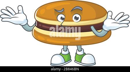 A picture of smirking dorayaki cartoon character design style Stock Vector