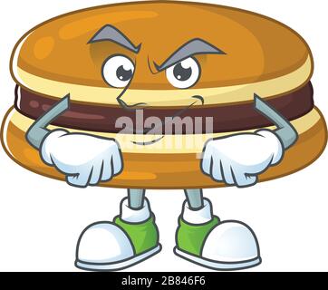 An icon of dorayaki mascot design with confident gesture Stock Vector