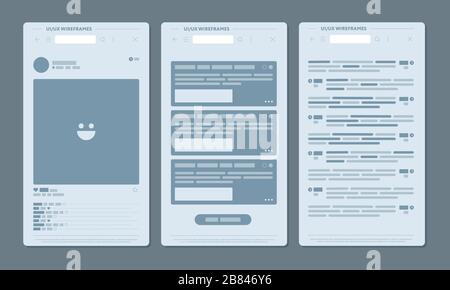 Set of tree pages with modern user interface designs Stock Vector