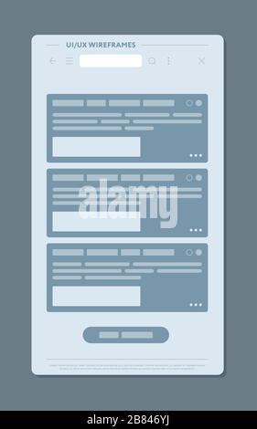 Vector illustration of modern network page with simple publications Stock Vector