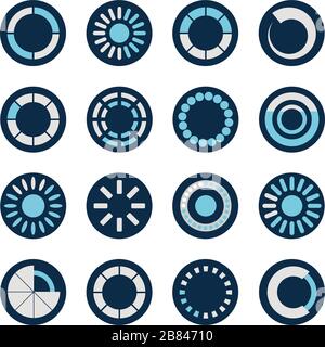 loading circles block style icon set vector design Stock Vector Image ...