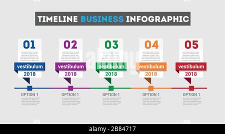 Business timeline. Infographics timeline elements and steps to goal. Business roadmap marketing concept. Stock Vector