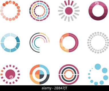 loading circles flat style icon set vector design Stock Vector Image ...