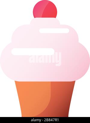 Cupcake Gradient Style Icon Design, Muffin Dessert Sweet Bakery Sugar 