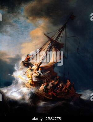 The Storm on the Sea of Galilee - Rembrandt, 1633 Stock Photo