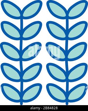 Plant leaf line and fill style symbol design of natural floral theme ...