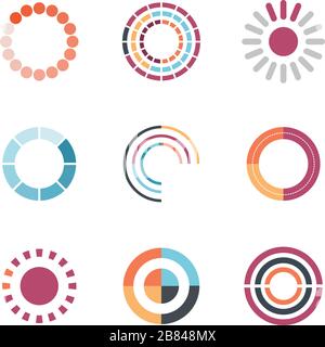 loading circles flat style icon set vector design Stock Vector Image ...