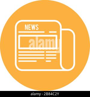 news paper block style icon Stock Vector