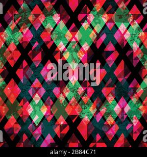 vintage diamond seamless texture with grunge effect Stock Vector
