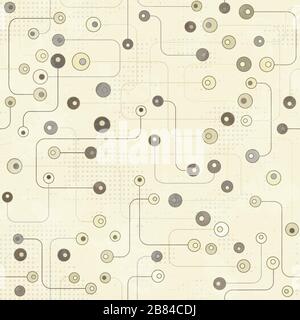 vintage electronic seamless pattern with grunge effect Stock Vector