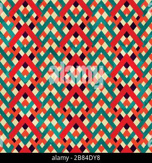 vintage zigzag seamless pattern with grunge effect Stock Vector