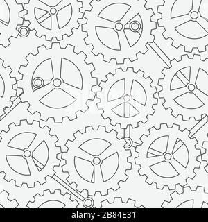 white cogwheel seamless pattern Stock Vector