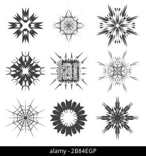 abstract black and white signs Stock Vector
