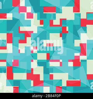 abstract blue squares seamless pattern Stock Vector