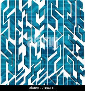 abstract blue technology seamless pattern Stock Vector