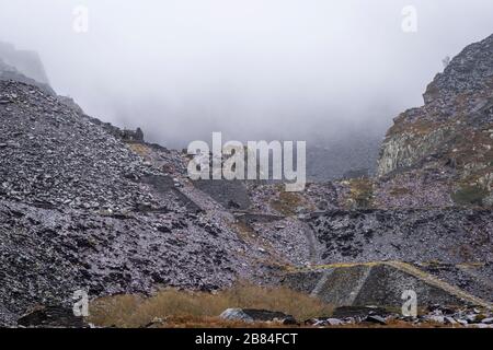 Dinorwic Slate Quarry, situated between the villages of Dinorwig and Llanberis, Snowdonia, North Wales, United Kingdom. Stock Photo